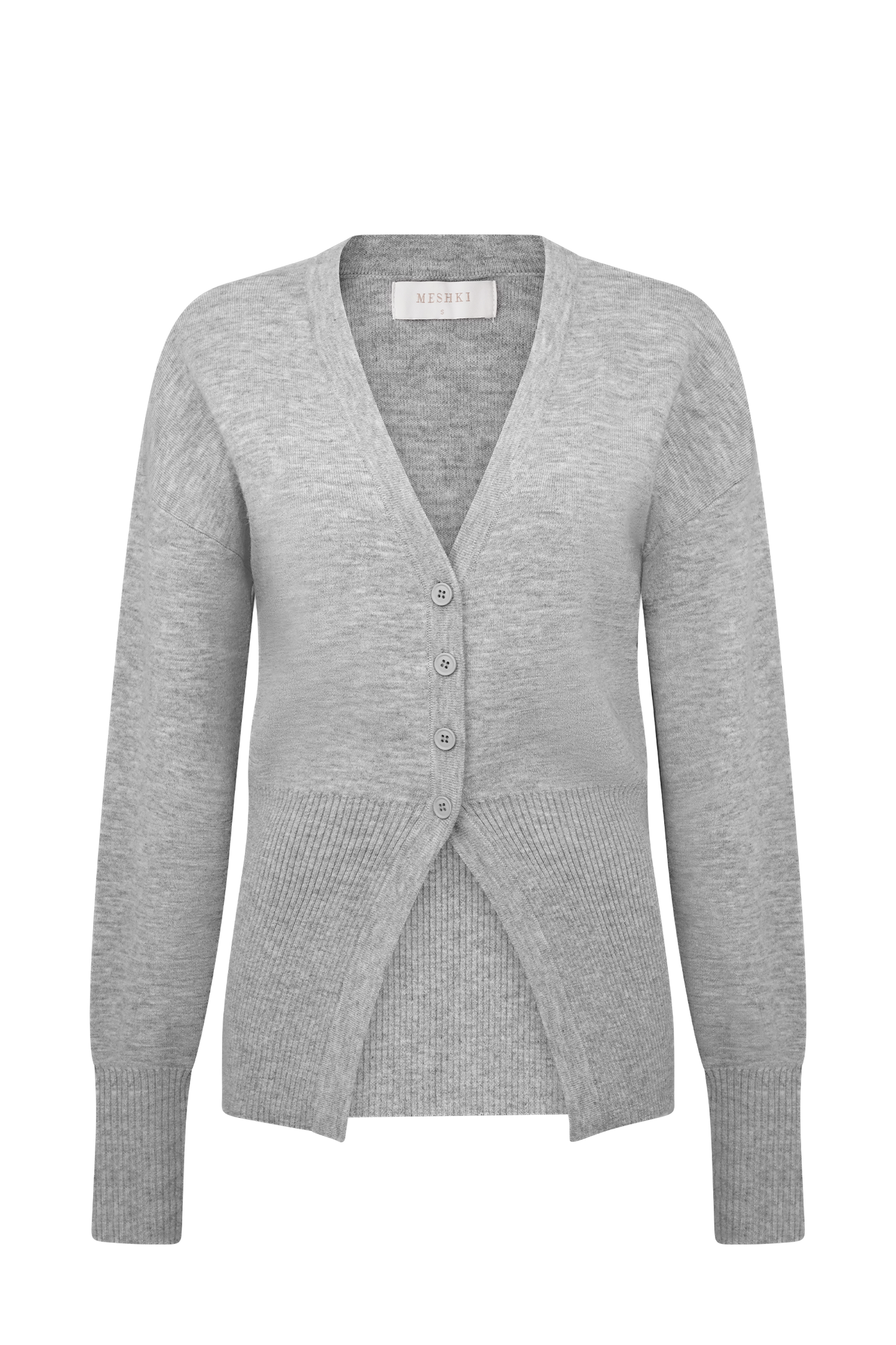 Cardigan oversize boutonné Alexia - Gris chiné