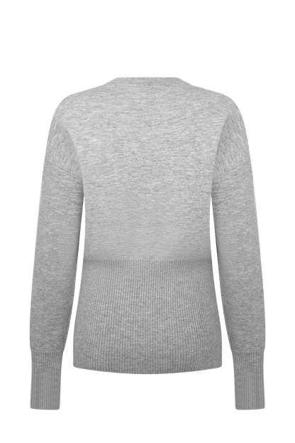 Cardigan oversize boutonné Alexia - Gris chiné