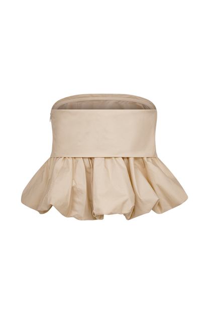 Crop top à bretelles fines et effet bulle Amirah - Nude