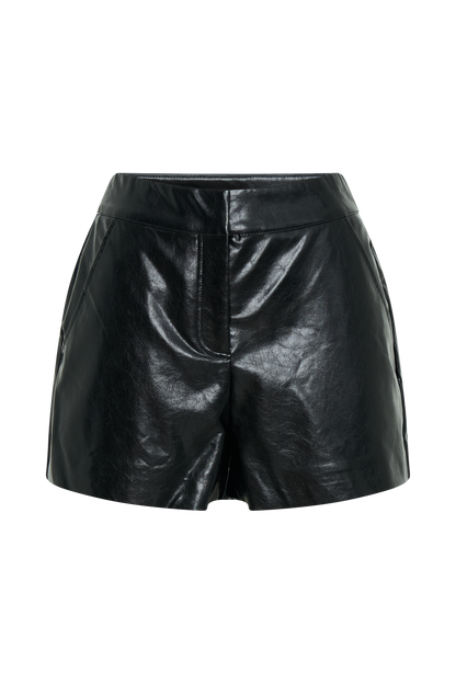 Shorts en simili cuir Arabelle - Noir