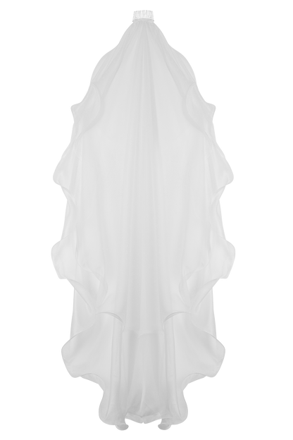Voile en mousseline de soie fluide Asteria - Ivoire