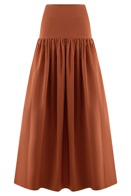Jupe Maxi Automne - Orange Brûlé