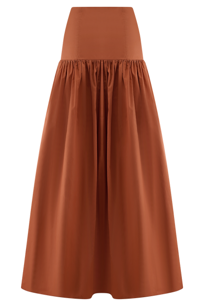 Jupe Maxi Automne - Orange Brûlé