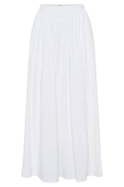Jupe Maxi A-Line en Lin Clarence - Blanche