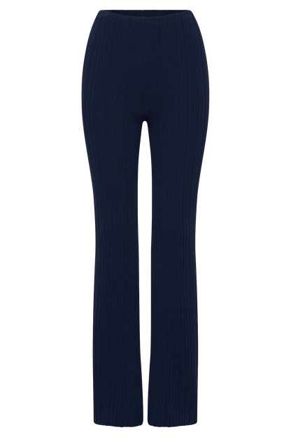 Pantalon côtelé à jambes droites Chiara - Bleu marine