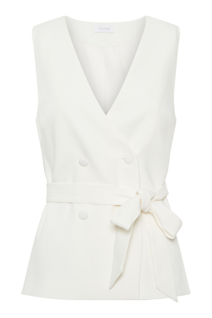 Gilet long Amelie - Ivoire