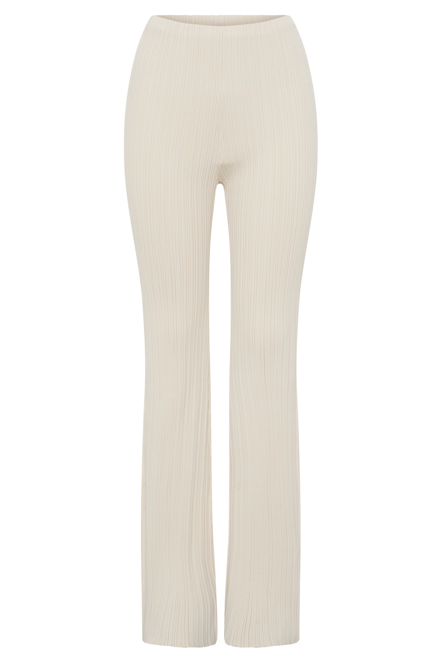 Pantalon en jersey côtelé à jambes droites Chiara - Crème