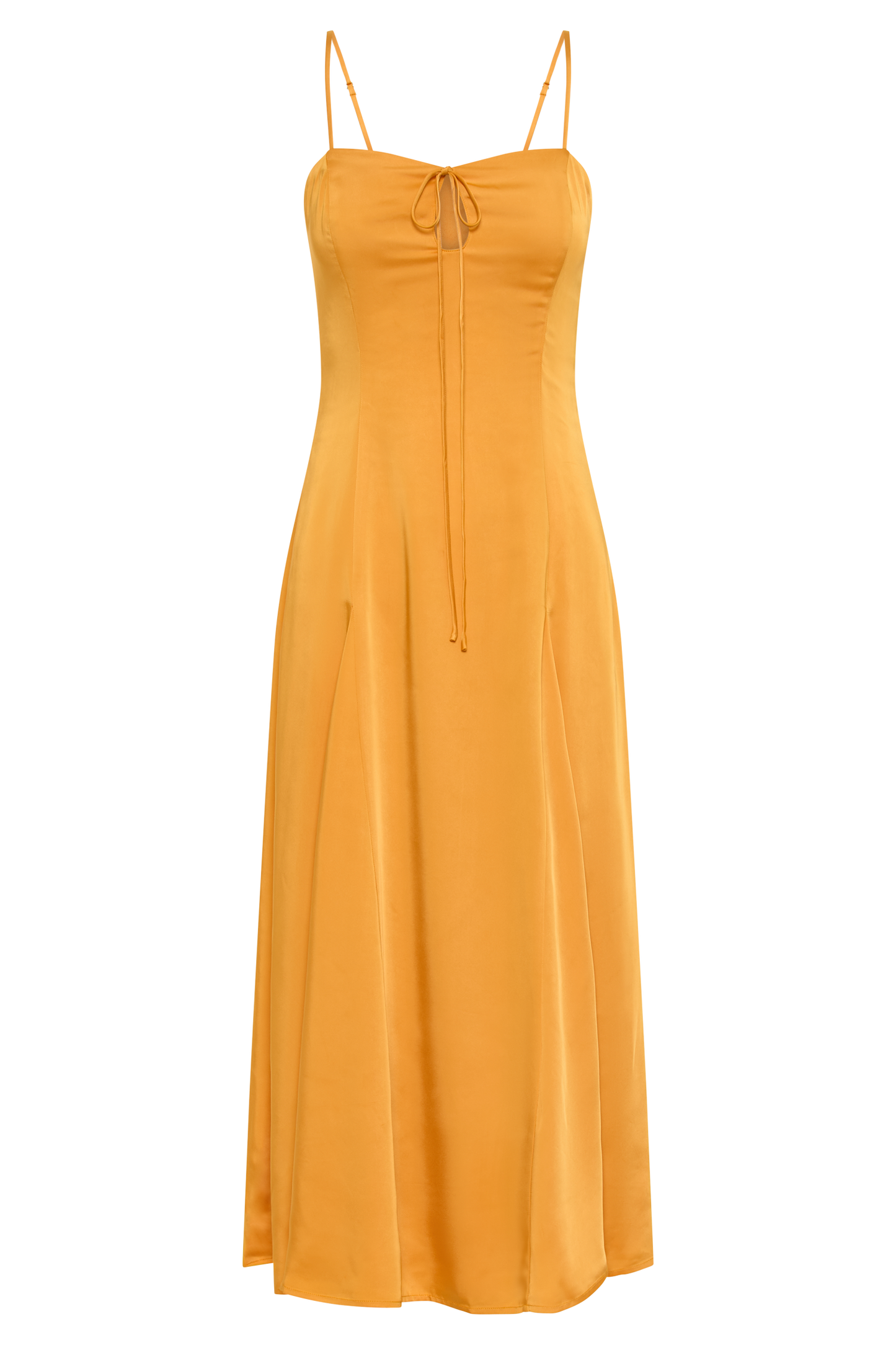 Robe midi en satin Luciana - Tangerine