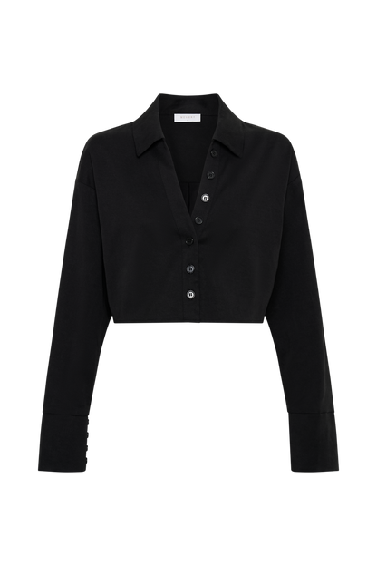 Chemise à boutons en coton Julianna - Noir