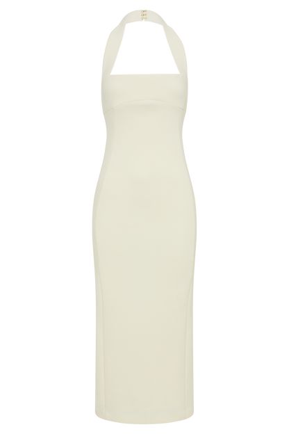 Robe midi Amelita à col halter - Ivoire