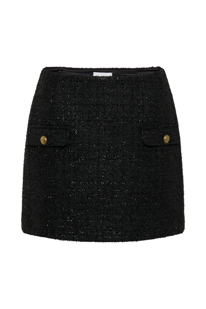 Priscilla Jupe Mini en Tweed - Noir