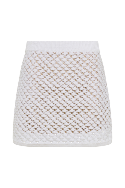 Jupe mini trapèze en tricot Lorenza - Ivoire