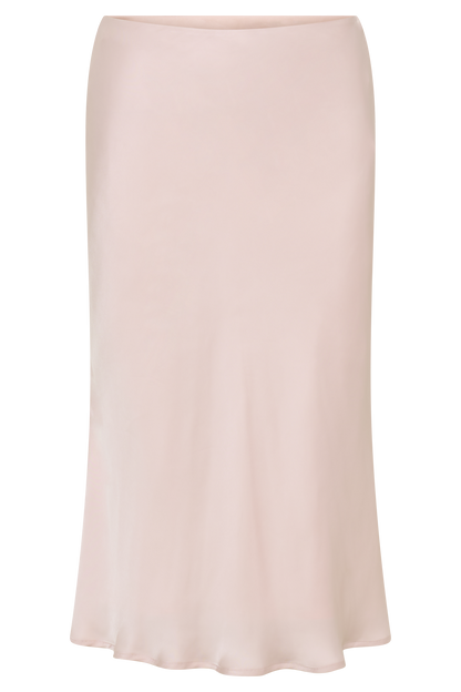 Jupe Allegra en satin, longueur genou - Rose clair