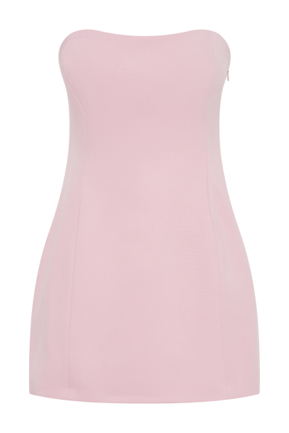 Mini-robe sans bretelles à nœud dans le dos Neeka - Rose