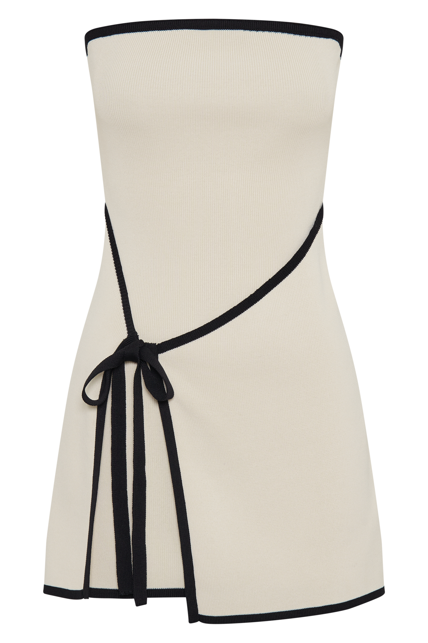 Robe mini en tricot sans bretelles Rian - Crème