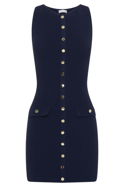 Mini-robe en tricot Sawyer - Bleu marine