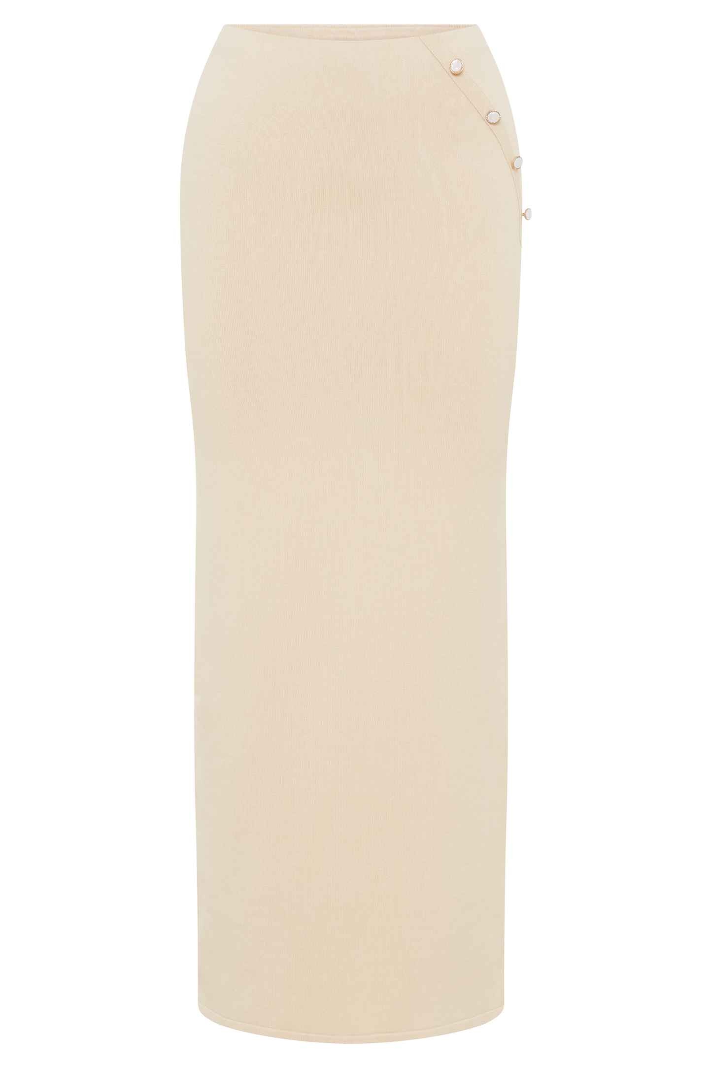 Jupe Maxi Tricot Boutonnée Maisie - Crème