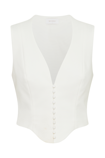 Top sans manches en coton Keely - Blanc