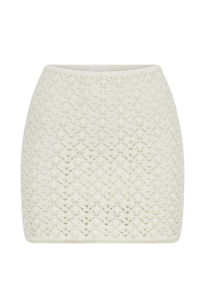 Jupe mini en tricot trapèze Murphy - Blanc