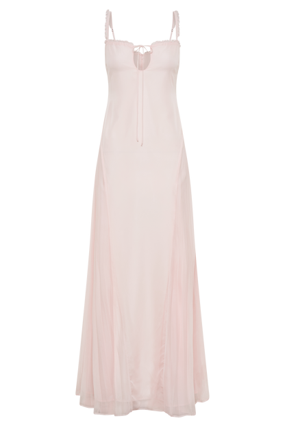 Robe Maxi en Chiffon Saira - Rose Poudré