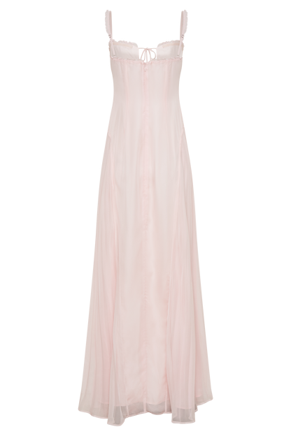 Robe Maxi en Chiffon Saira - Rose Poudré