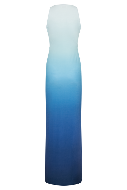 Robe Maxi Stella Dégradée et Étroite - Bleu Ombré