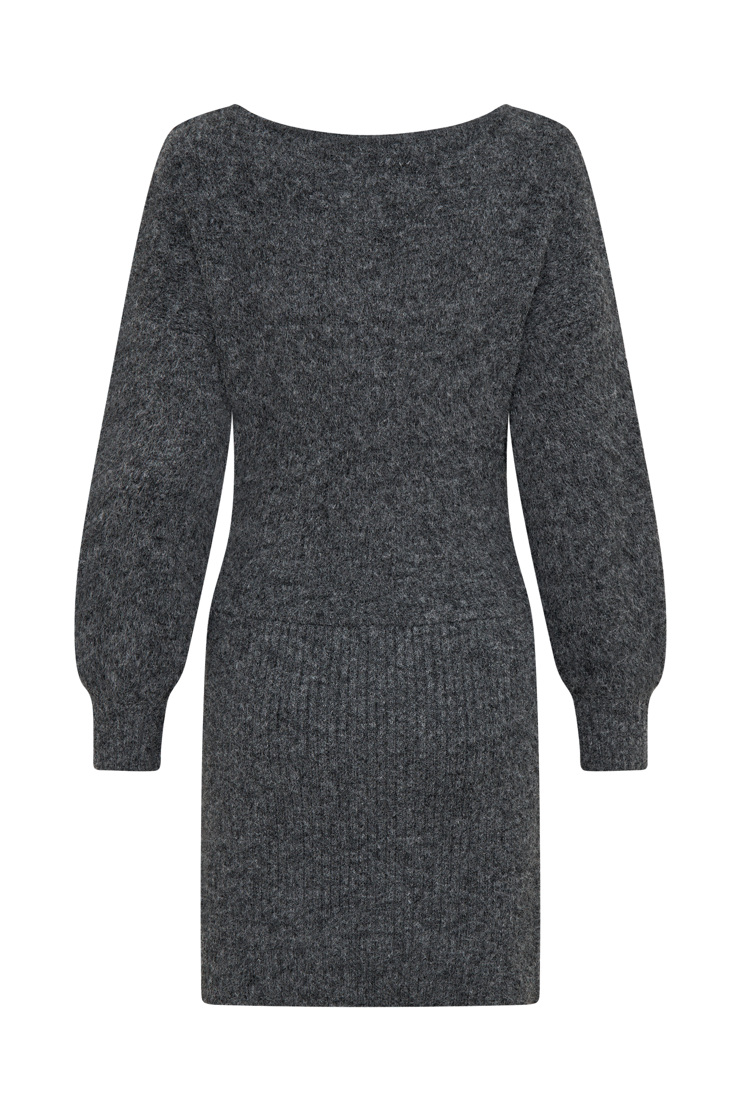 Robe mini en tricot à col bateau Rafferty - Gris anthracite chiné