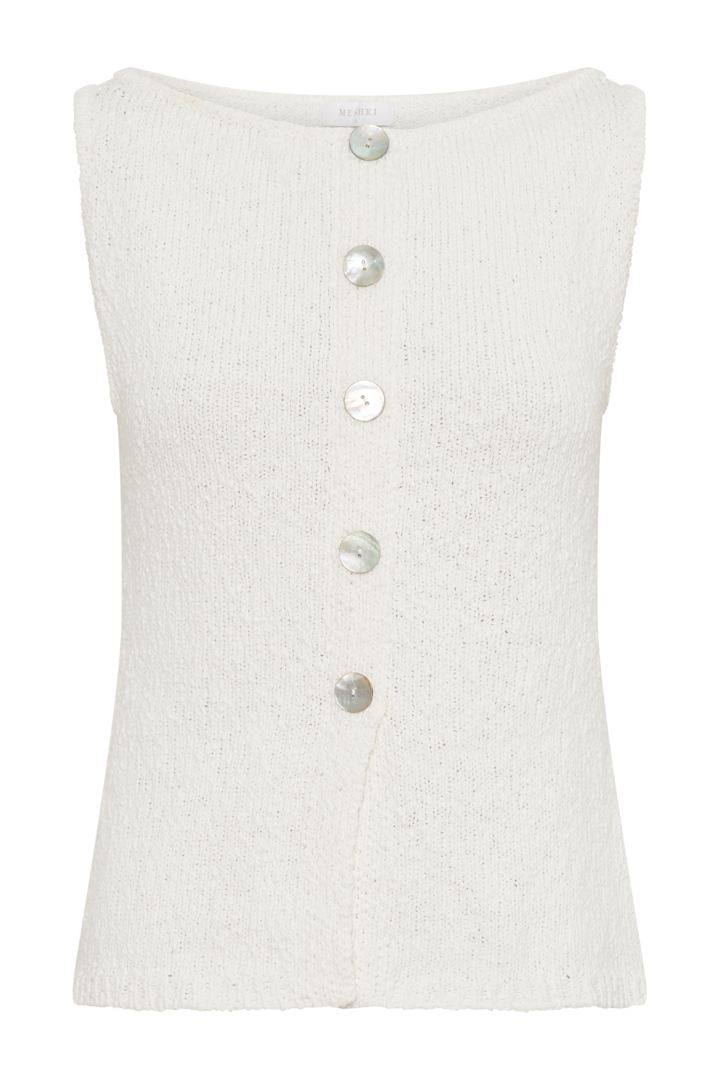 Gilet long Mackie en bouclette - Blanc