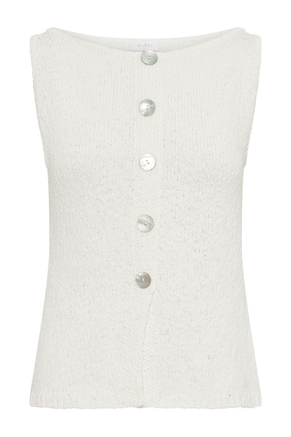 Gilet long Mackie en bouclette - Blanc