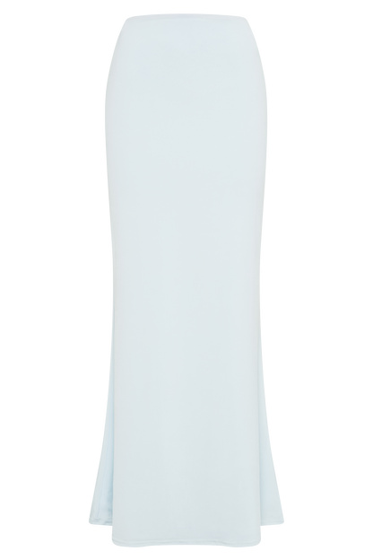 Jupe Maxi Bruna en Mousseline de Soie à Poil de Poisson - Bleu Ciel
