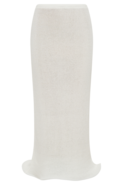 Jupe mi-longue en tricot Gigi - Ivoire