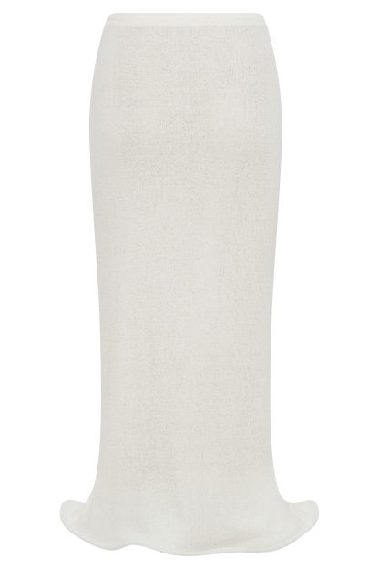 Jupe mi-longue en tricot Gigi - Ivoire