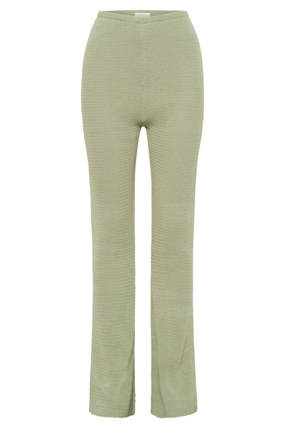 Pantalon en tricot droit Ridley - Vert pastel