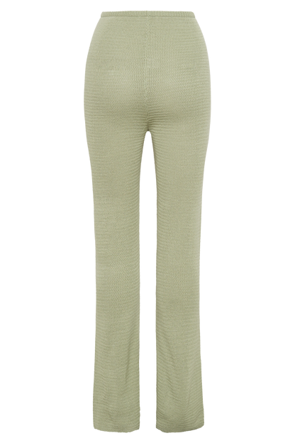 Pantalon en tricot droit Ridley - Vert pastel