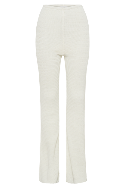 Pantalon en tricot droit Ridley - Ivoire