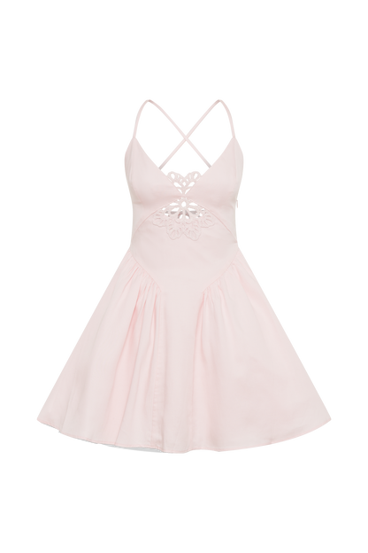 Mini-robe en coton Muriel avec crochet - Rose poudré