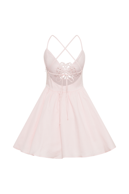 Mini-robe en coton Muriel avec crochet - Rose poudré