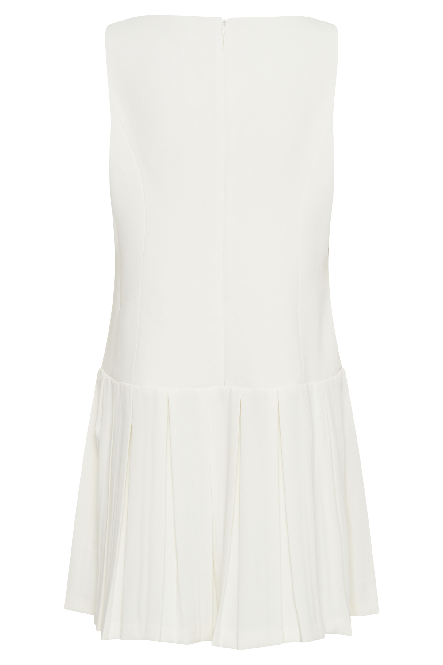 Robe mini plissée sans manches Mackenzie - Ivoire