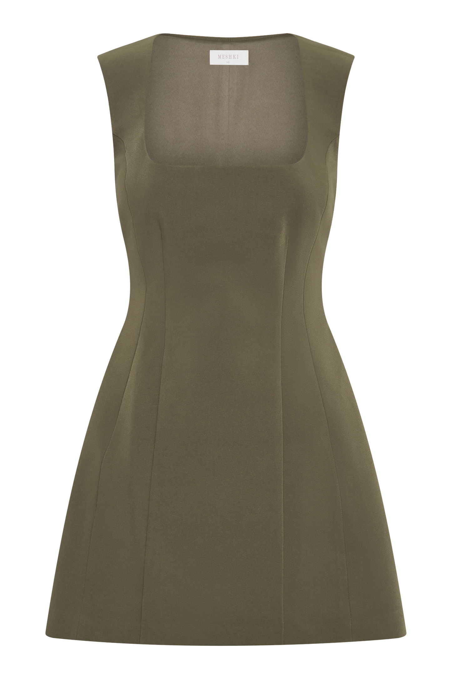 Mini-robe Lysandre en crêpe - Vert olive militaire
