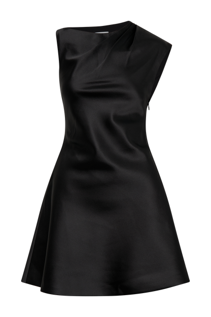 Mini-robe structurée en satin Granger - Noir