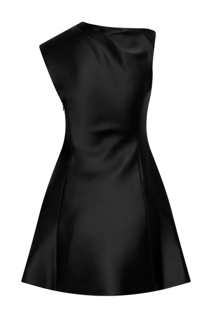 Mini-robe structurée en satin Granger - Noir
