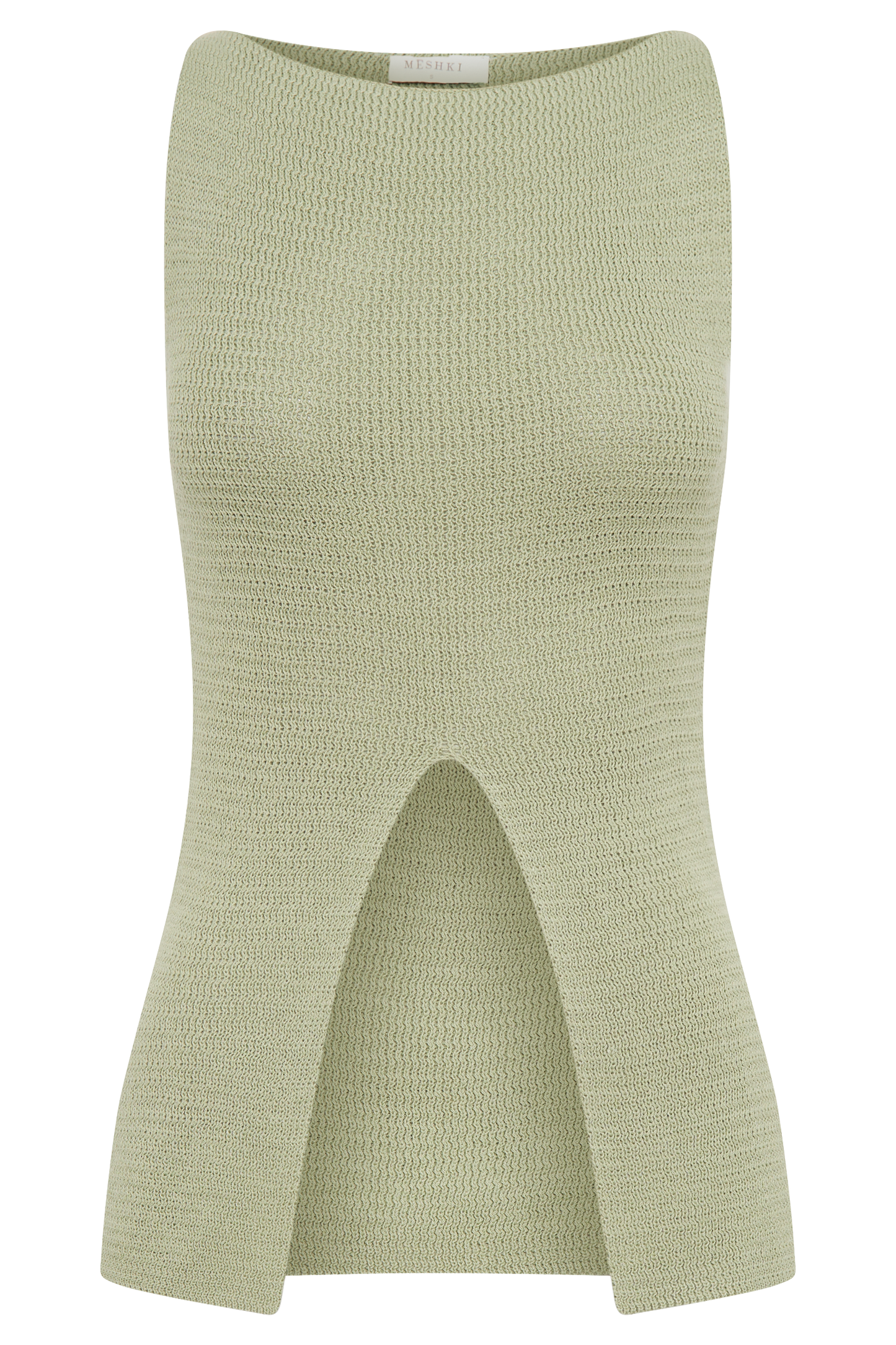 Débardeur en maille Ridley avec fente - Vert pastel