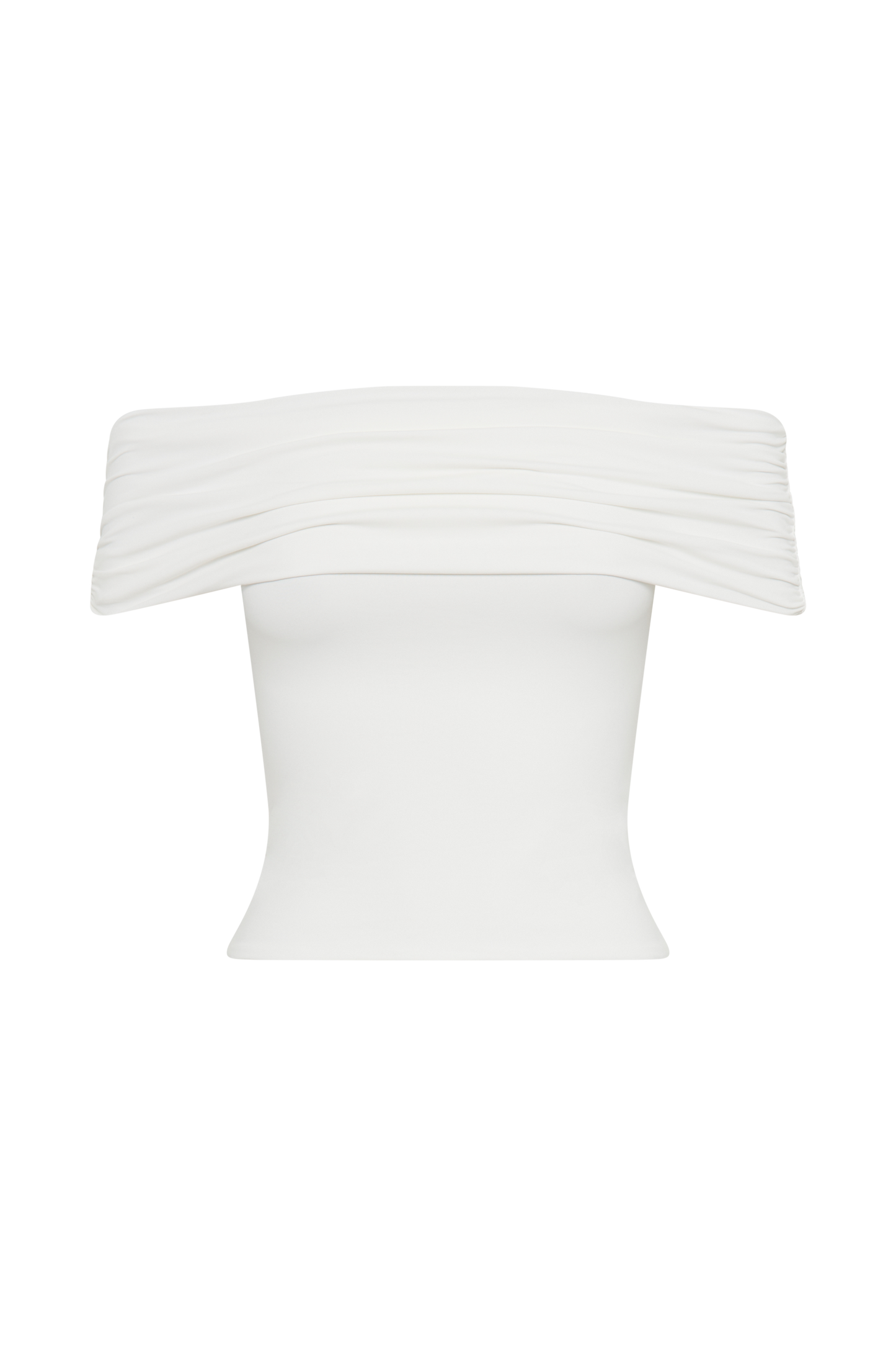Meena Haut à épaules dénudées en nylon recyclé - Blanc