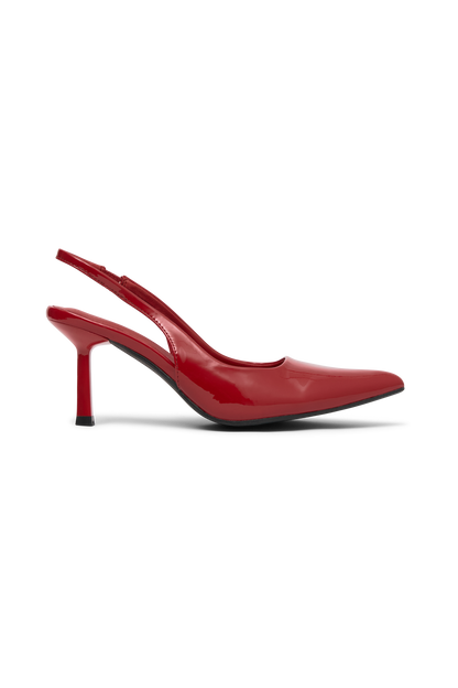 Dasha, talons compensés à bout pointu et bride arrière - Rouge
