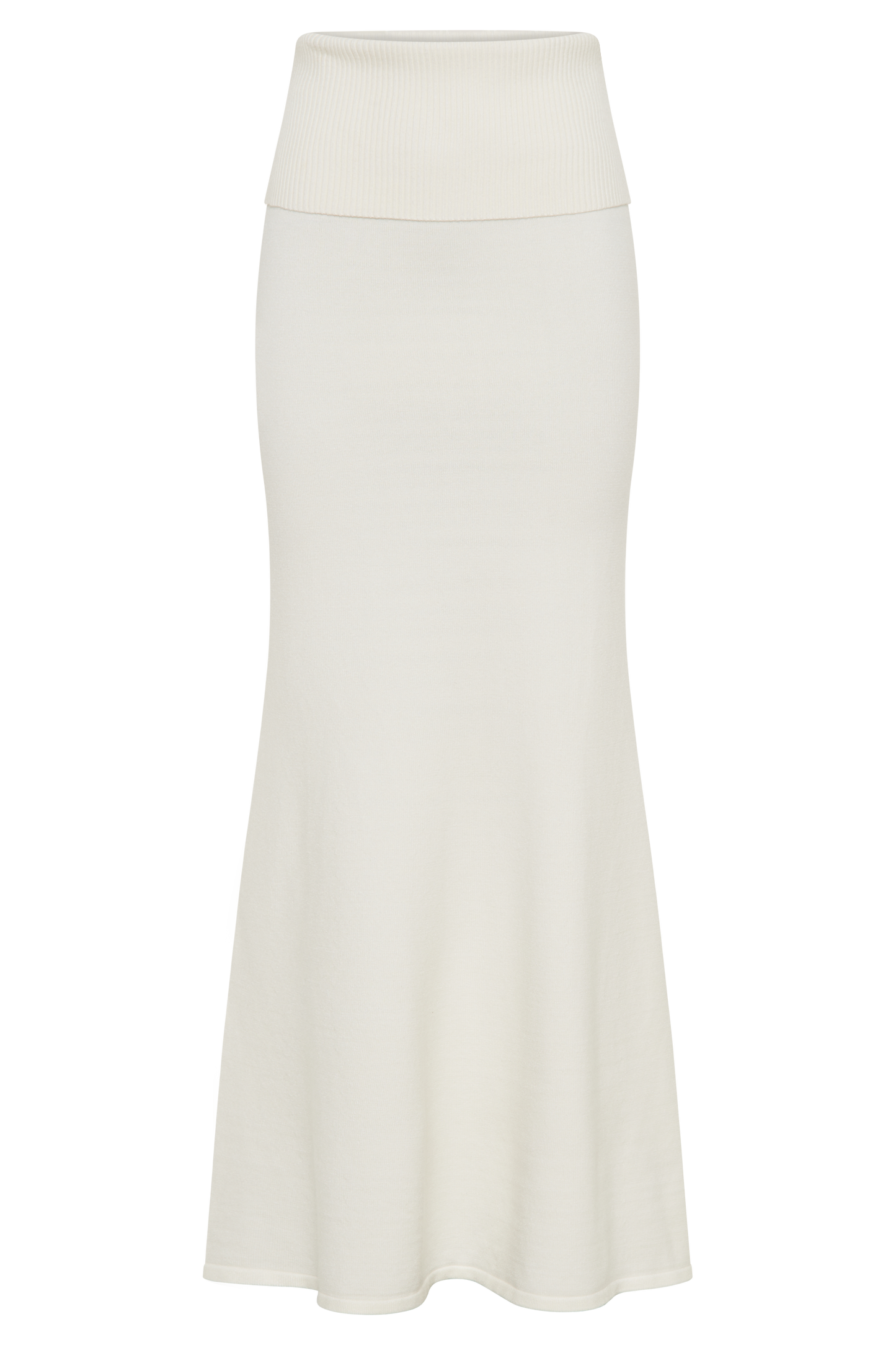 Jupe Maxi Tricotée Karlie avec Taille côtelée - Ivoire