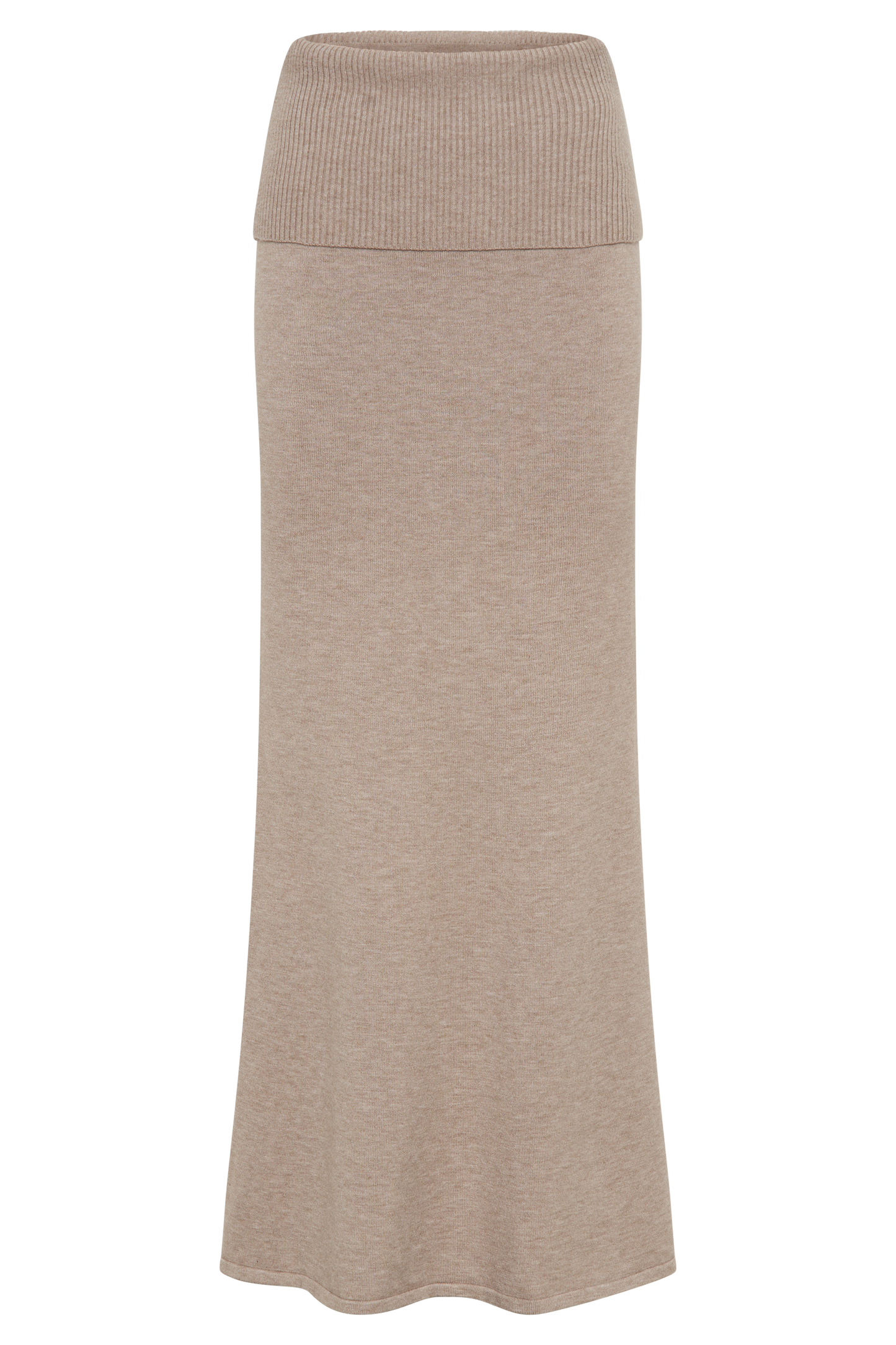 Jupe Maxi Tricotée Karlie avec Taille côtelée - Taupe Marle