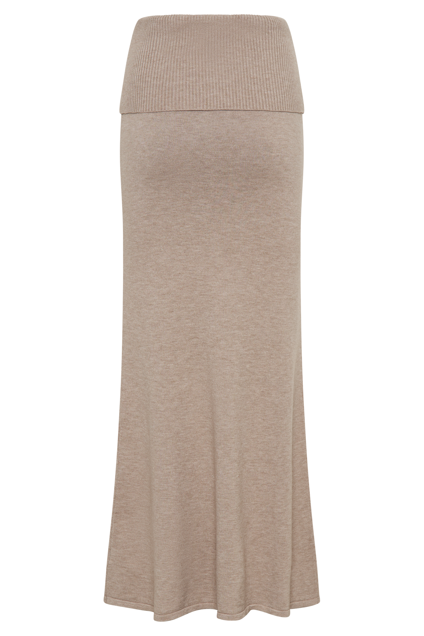 Jupe Maxi Tricotée Karlie avec Taille côtelée - Taupe Marle