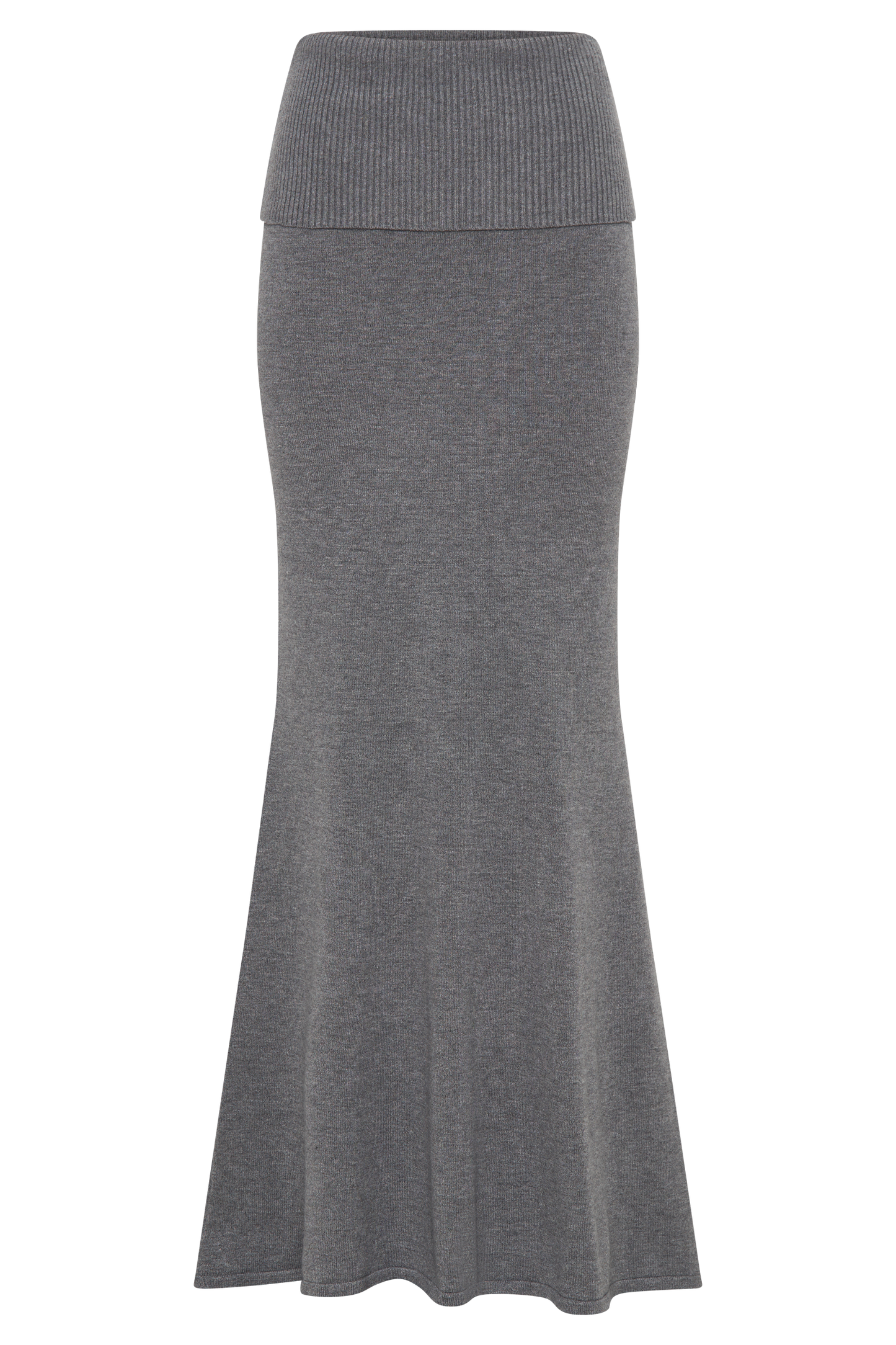Jupe Maxi Tricotée Karlie avec Taille côtelée - Gris Anthracite
