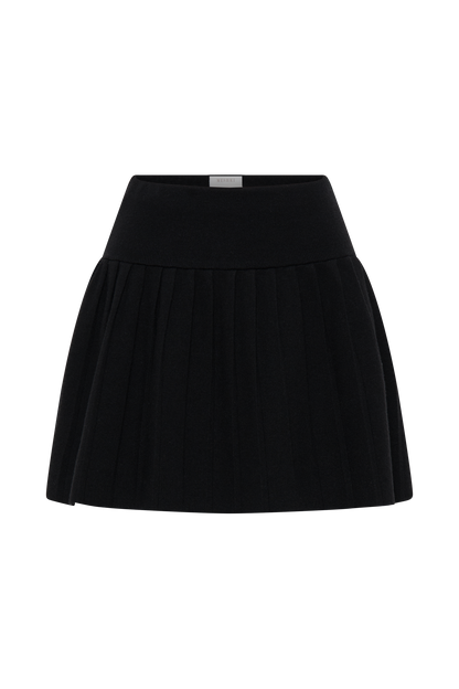 Jupe mini plissée en jersey Beverly - Noir