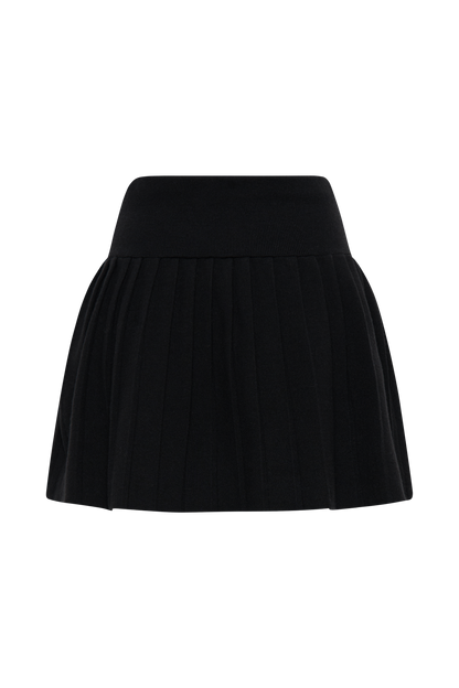 Jupe mini plissée en jersey Beverly - Noir